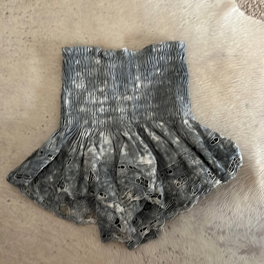 Gray and white tie-dye shorts from Angels by the Sea.